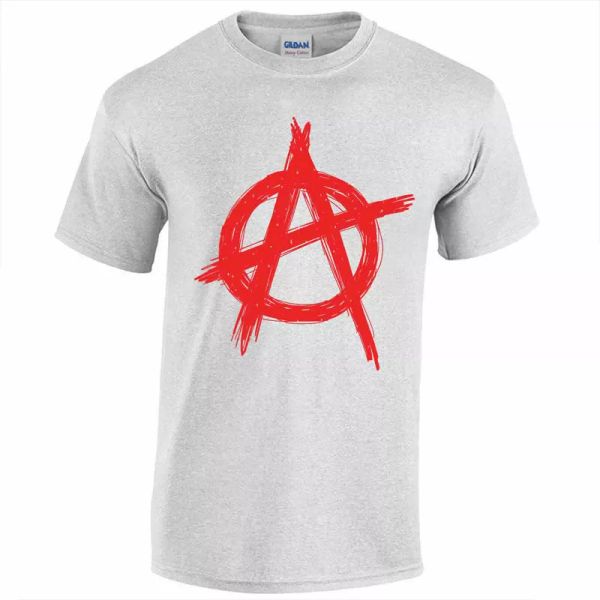 

AnarquÃ­a Camiseta Serigrafiada Punk Rock Grunge, White;black