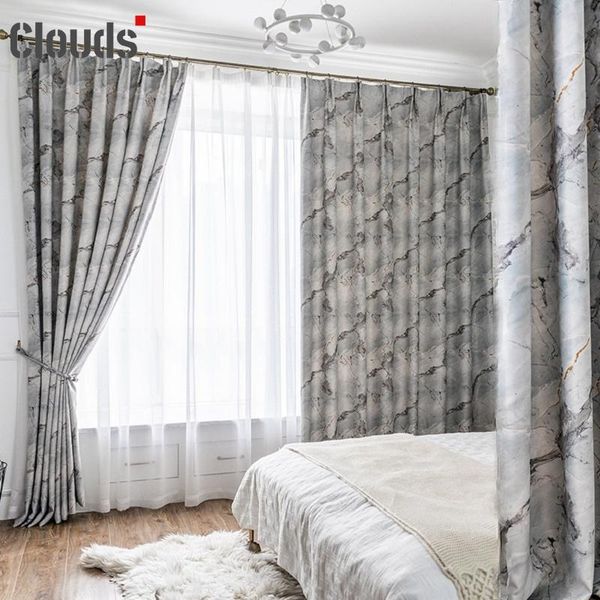 

curtain & drapes modern simple double-sided light printing floor-to-ceiling window blackout curtains for living dining room bedroom
