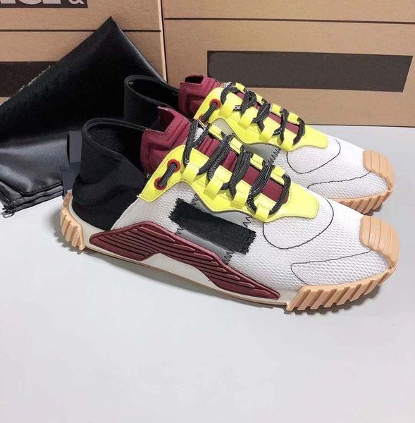 

fashion leather man women shoe handmade multicolor gradient technical sneakers luxurys designers shoes trainers home011 05, Black