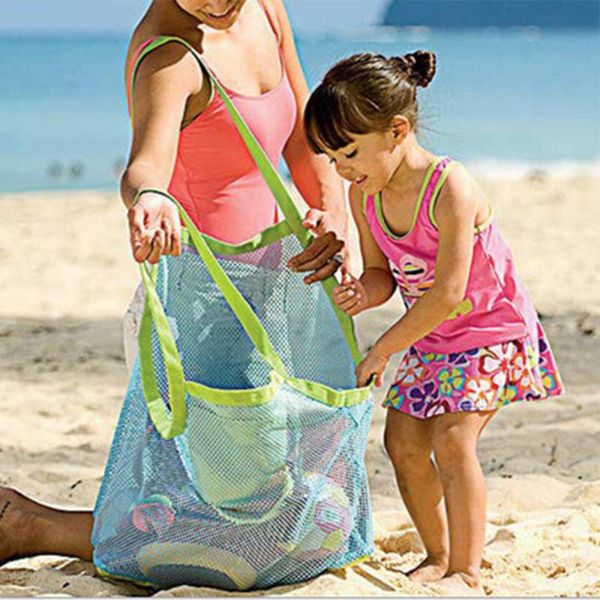 

baby children toys beach bag large mesh storage bags toy sand dredging tool handbag pouch shoulder pool & accessories