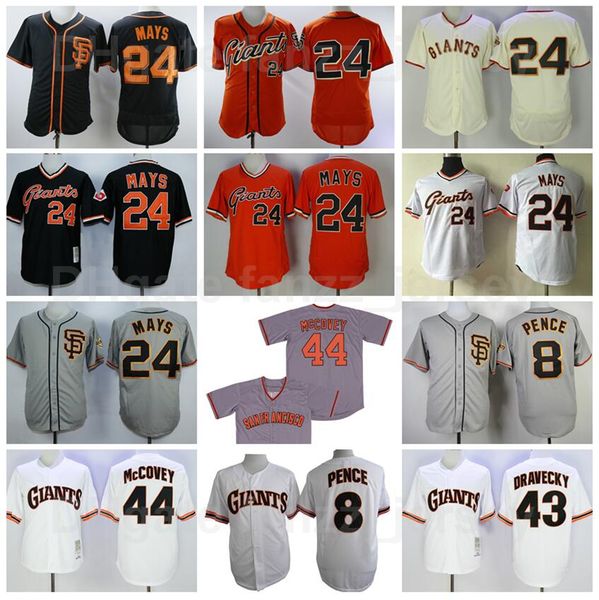 

1989 retro baseball 44 mccovey vintage jersey 24 willie mays 43 dave dravecky 8 hunter pence retire pullover cool base black grey blue beige, Blue;black