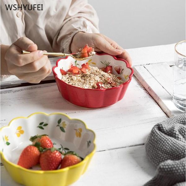 

bowls 1pc lovely ceramic bowl cutlery fruit salad dessert lace breakfast rice kitchen home tableware for kids