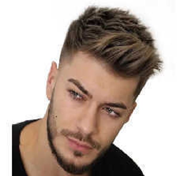 

men's short wig brown chemical fiber hair cover synthetic wigs men's wig, Black