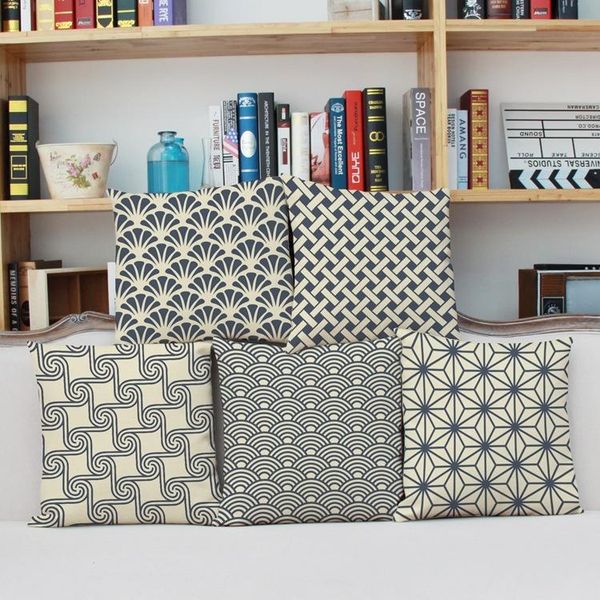 

retro blue striped digital printing linen pillow car cushion sofa waist pad decorative cover throw cushion/decorative