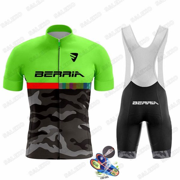 

racing sets 2021 berria pro bicycle team short sleeve mens cycling jersey summer breathable clothing, Black;blue
