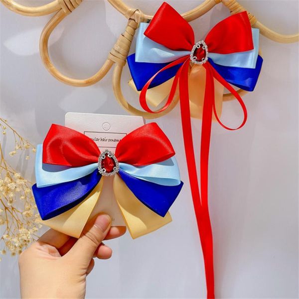 

hair accessories 10pcs/lot 2021 girls bow princess cute hairpin handmade clip long ribbon kids barrettes headwear, Slivery;white