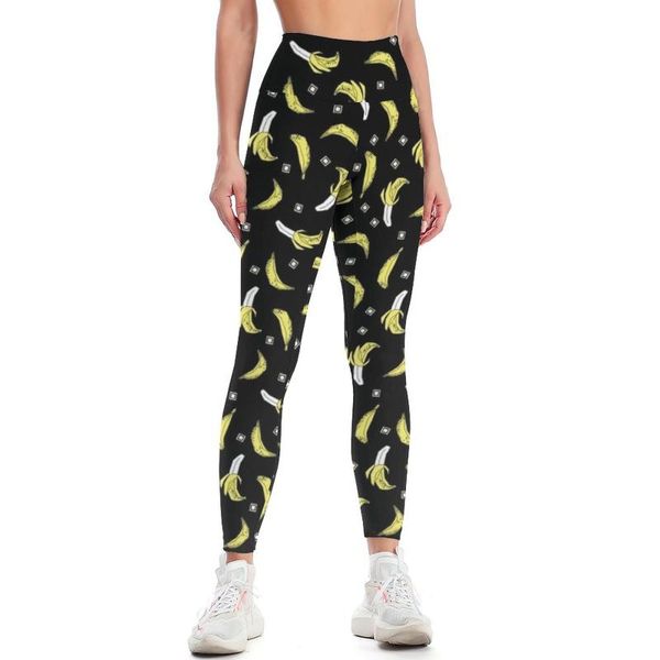 

yoga outfit banana leggings high wasted drawing pants kawaii training teenagers