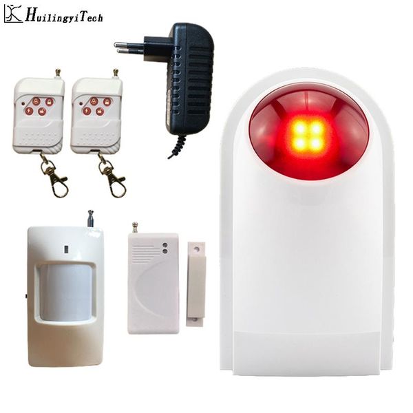 

huilingyitech wireless flash alarm siren system home security house garage 110db detectors controller systems