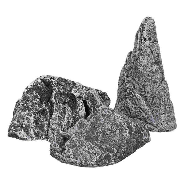 

decorations 3pcs rockery stones aquariums landscape adornments simulation decors