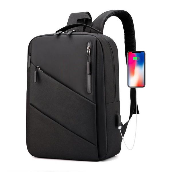 

school bags fashion men's backpack casual business boys bale simple lappackage usb connection charging classic bag