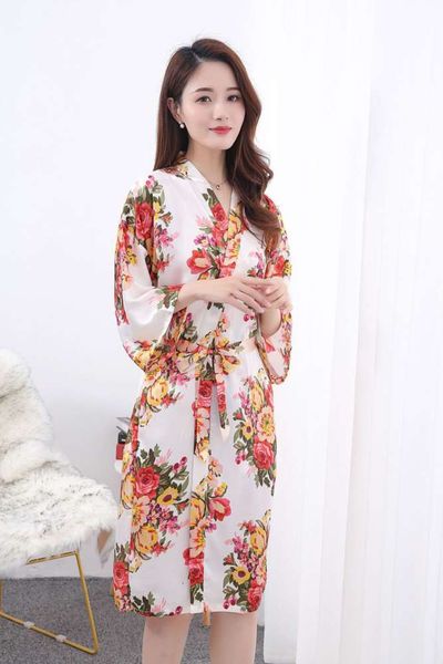 

bathrobe summer satin peony bridal robe bathrobe peacock kimono