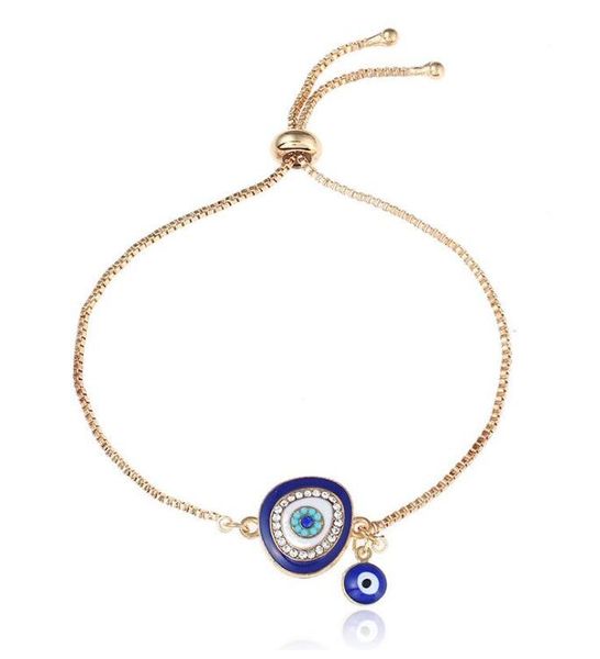 2021 Mode Emaille Viel Glück Elefant Armbänder für Frauen Hand Liebesbrief Türkei Blau Böse Eye Charm Gold Ketten Armreif Jewely
