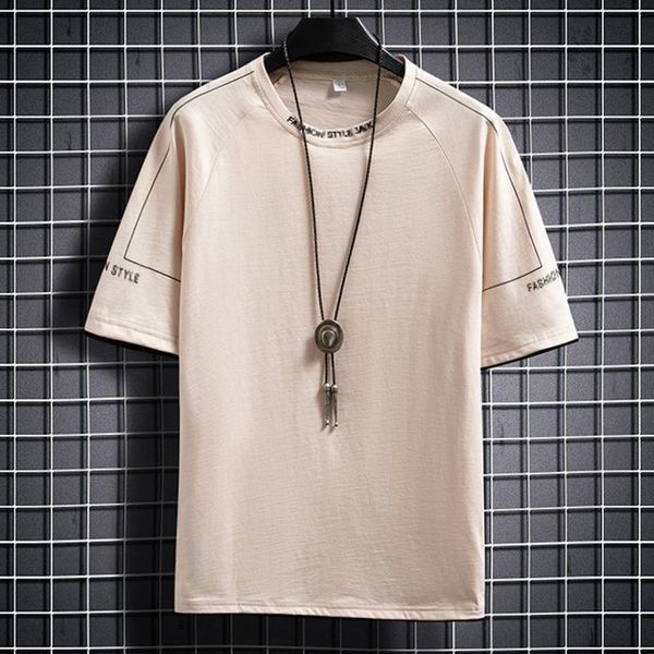 

men's t-shirts t-shirt summer 2021 pure cotton korean style loose trend handsome streetwear plus size m-4xl, White;black