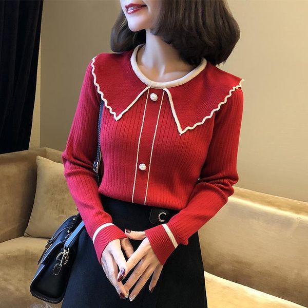 

women's sweaters women 2021 autumn winter pullovers soft female o-neck chic daily ladies sweet student knitted loose jumpers g811, White;black