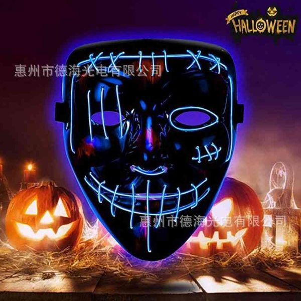 

selling line halloween with blood horror fluorescent dance party led luminous mask