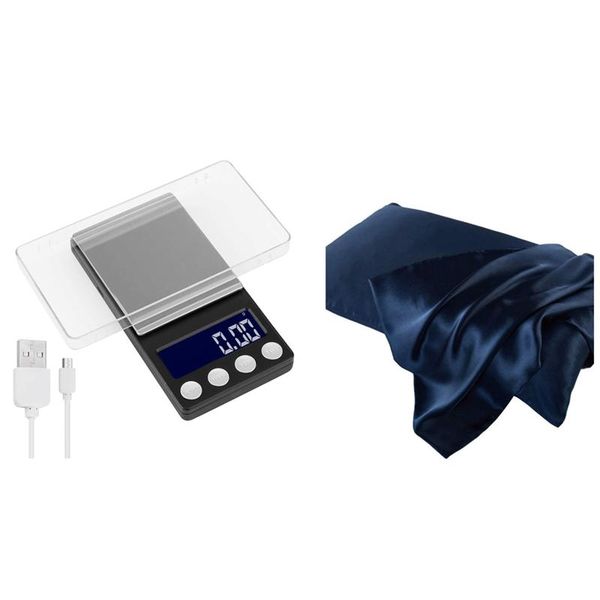 

pillow case 1 pcs mulberry silk pillowcase with invisible zipper & set usb rechargeable pocket scale 500g/0.01g mini