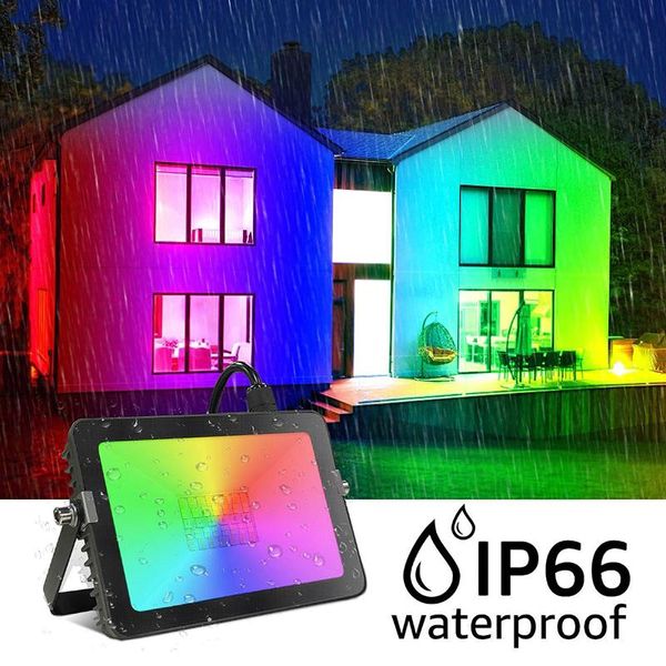 

colorful floodlight rgb intelligent adjustable app controlling 180 degree rotary 30w led with music microphone wall lamp