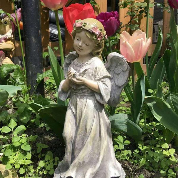 

garden decorations decor lovely room decoration resin flower fairy angel statue figurines courtyard landscape ornament