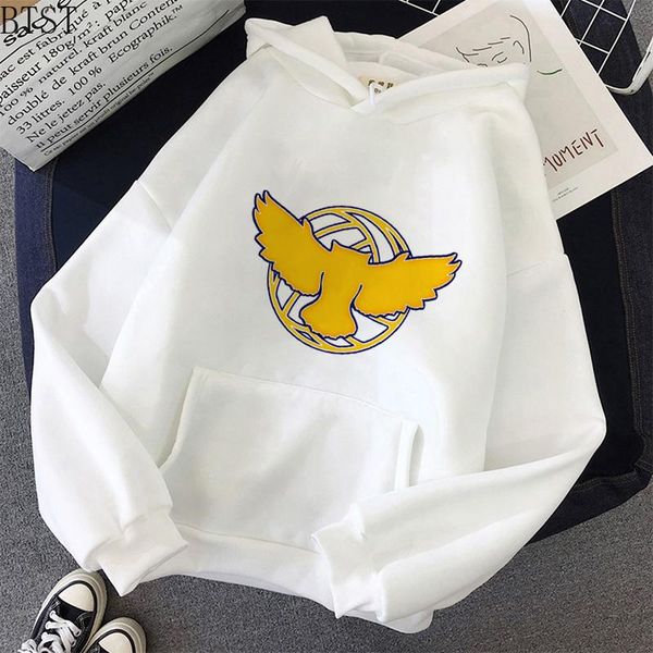 

fashion casual fukurodani printed men/woman hoodies sweatshirt harajuku style cartoon aesthetic winter warm women's & sweatshirts, Black
