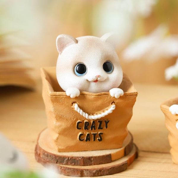 

mini resin cartoon cute shaking head cat kitty kitten model small statue car figurine crafts decro garden figure ornament decorative objects