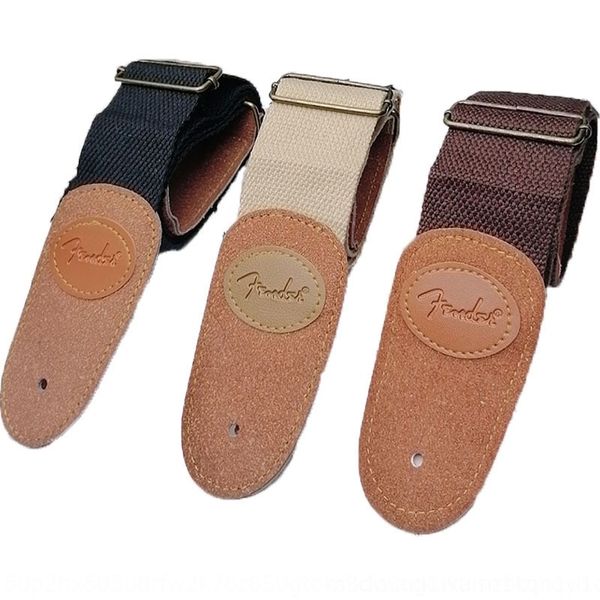 

iwu leather electric pure suspenders cotton folk music wooden guitar shoulder with cotton widened and thickened electric guitar strap shoul, Black;white