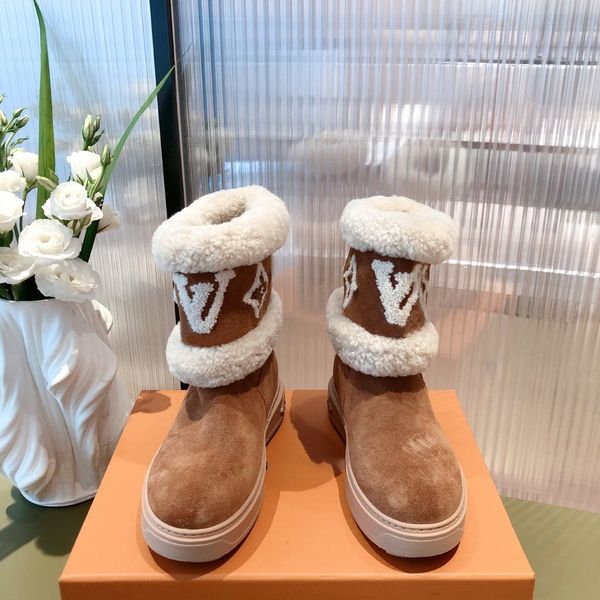 

women's shoes designer comfortable winter fashion brand flat outdoor thickened snow boots with shoe box size 35-40, Red;white
