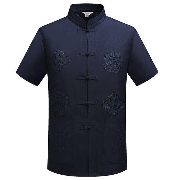 

men's casual shirts male chinese gonfu style mandarin collar slim fit shirt cotton linen short sleeves summer comfortable xm1t, White;black