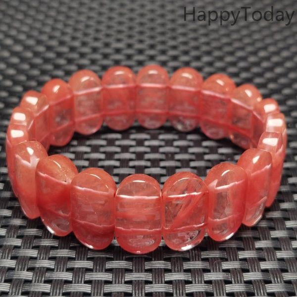 

watermelon red stone beads bracelet natural gem bangle, Black