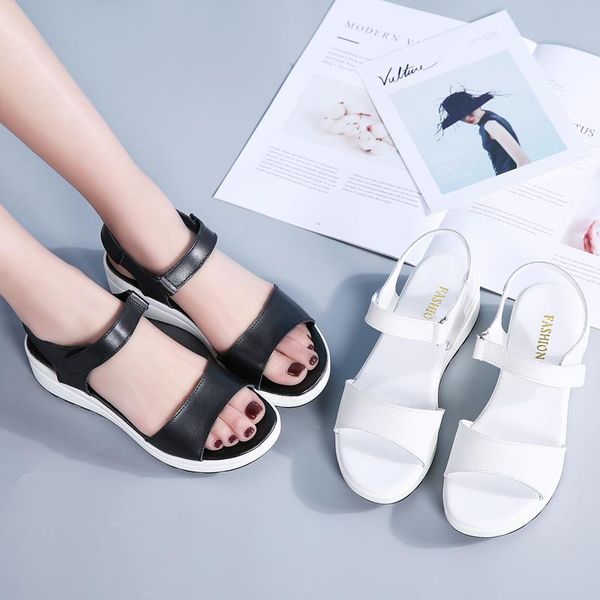 

slippers weideng barefoot buckle thick bottom shoes time fashion women sandals non slip leisure summer waterproof comfortable 4cm, Black