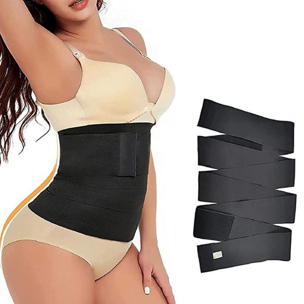 

waist support trainer snatch me up bandage wrap shaperwear belt women slimming tummy corset stretch bands cincher body shaper, Black;gray