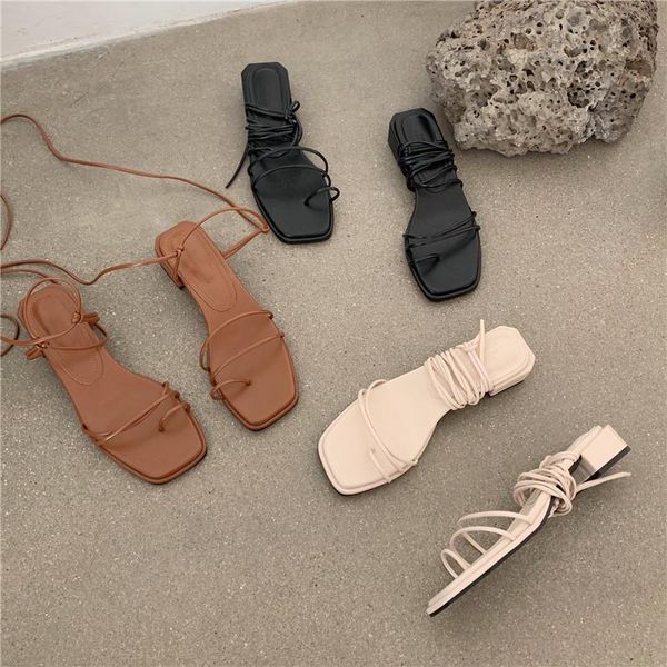 

sandals med medium rome slides rubber pu hoof heels, Black