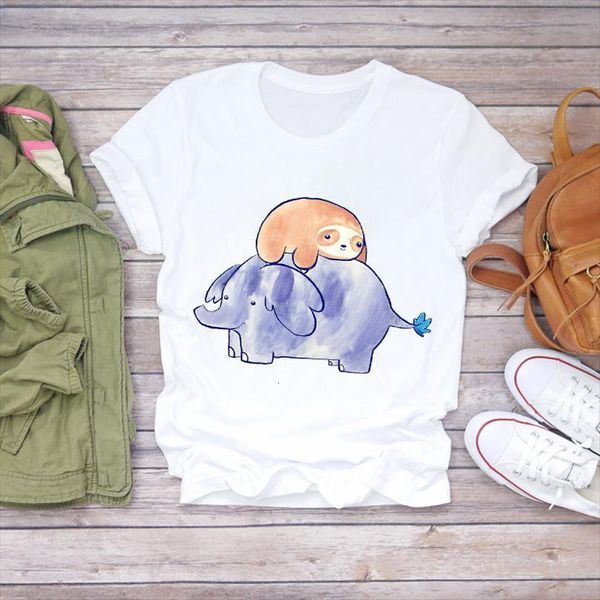 

men short sleeve cartoon t shirt elephant mens fashion clothing summer graphic female ladies tee, White;black