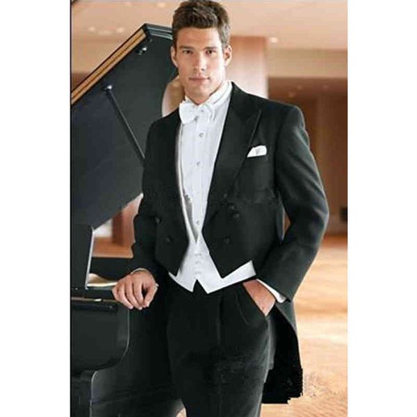 

men's suits & blazers homens italianos preto casaco tailcoat ternos de casamento para homens padrinhos terno conjunto (jaqueta + calÃ§a, White;black
