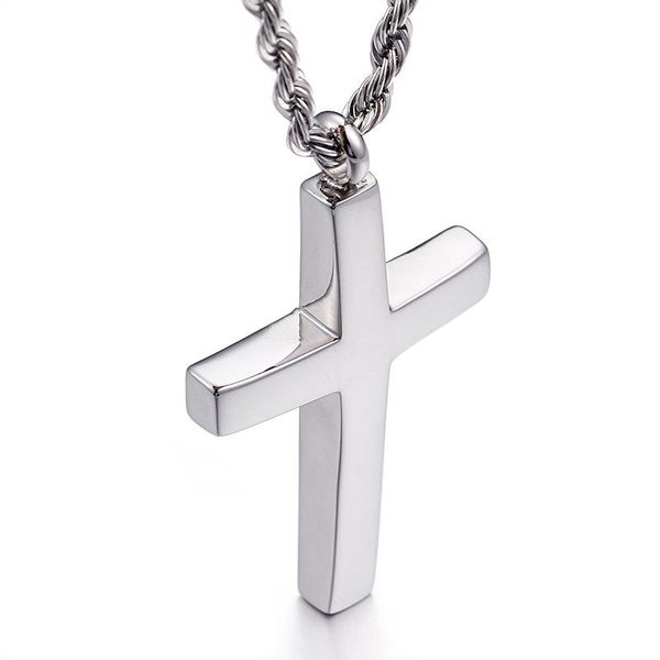 

pendant necklaces fate love stainless steel titanium huge cross necklace for men's xmas gifts jewelry, Silver
