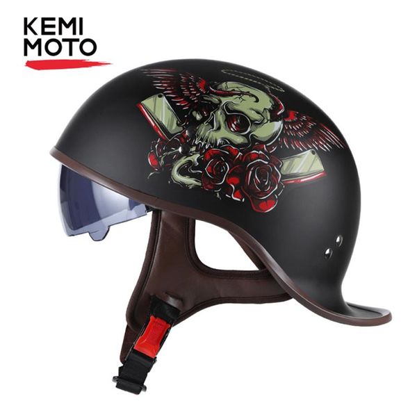 

motorcycle helmets half helmet retro motorbike scooter vintage face biker crash moto