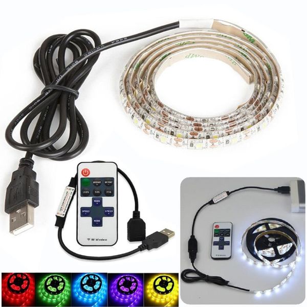 

strips led strip 5v usb flexible tv backlight lamp 2835 tape diode dimmable with remote control background lights for room luces