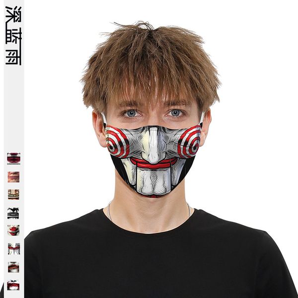 

filter fashion digital printing clown men's and women's washable protective mask