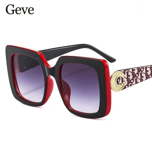 

sunglasses est square elegant women oculos designer sun glasses eye catching pattern uv400, White;black
