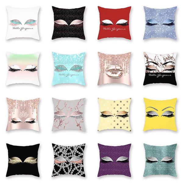 

pillow case soft home items cover 45*45cm 1pc eye lash bedroom