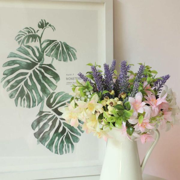 

pretty chrysanthemum artificial silk flowers fake plant bouquet home wedding diy decorations accessories shooting props decorative & wreaths