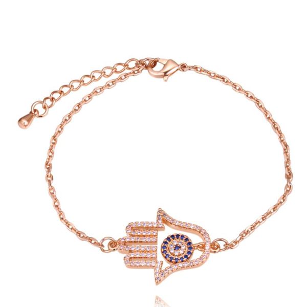 

charm bracelets 2021 3 colors classic hand palm bracelet for women with zircon christmas gift year bijoux, Golden;silver