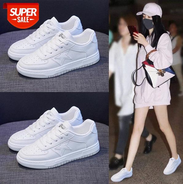 

korean version of the breathable white shoes female students flat-bottomed running casual board tide fd01 #zd2g