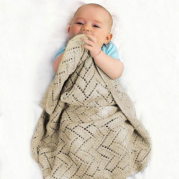 

autumn winter infant boy girl pure color hollow out knit newborn baby quilt boys girls hold blanket black friday 1uor, Blue