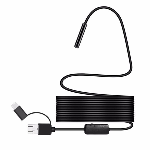 

mini cameras inspection borescope camera 8mm waterproof ip68 2m 3.5m 5m 10m cable 1200p hd 3-in-1 computer endoscope tube 8 leds
