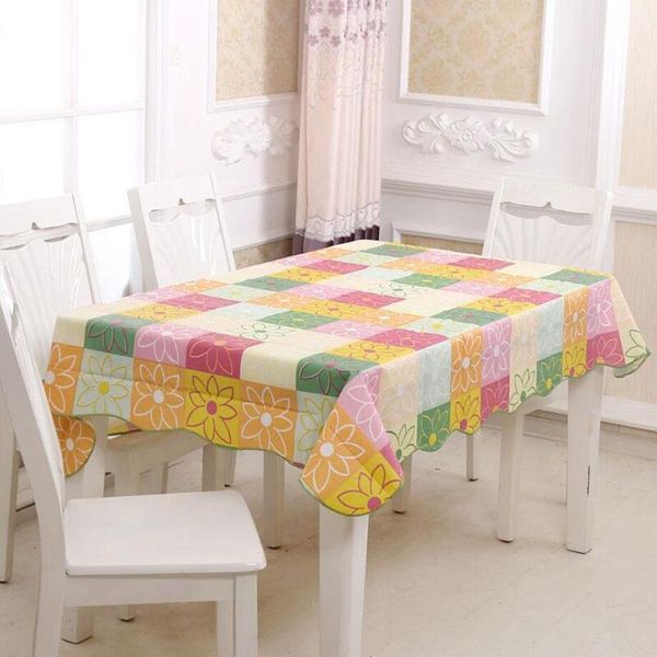 

table cloth thicken peva waterproof oilproof tablecloth floral decorative rectangular kitchen tea coffee cover