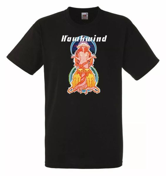 

hawkwind space ritual black mens t-shirt men rock band tee shirt, White;black