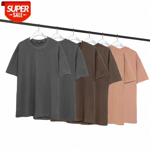 

kan@ye the sixth simple pure color wash short-sleeved men and women same batch #j31x, White;black