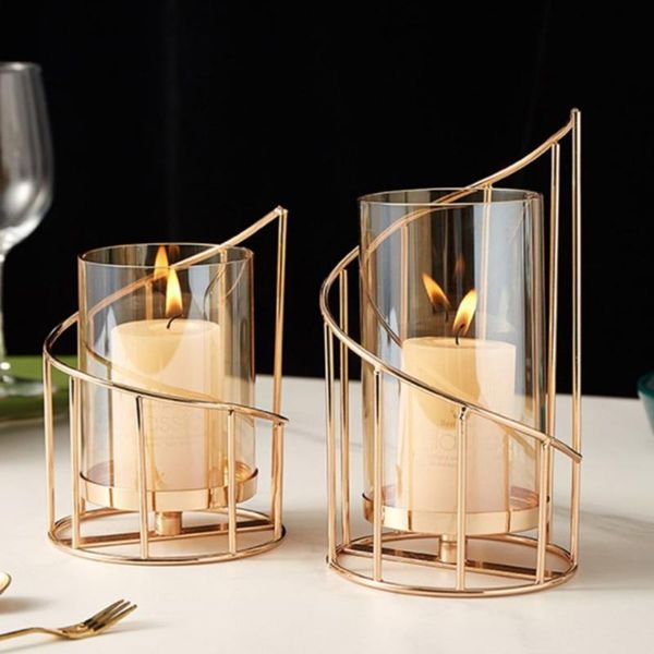 

candle holders geometric pillar holder elegant spiral ladder shaped hollow candlestick