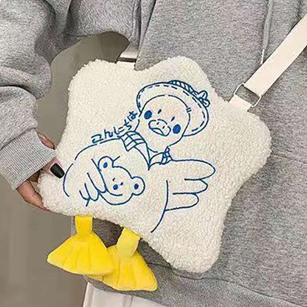 

yiding luggage fashion women's 6832 lovely plush duck messenger single shoulder bag