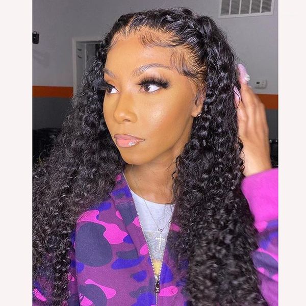 

peruvian 13x6 lace front human hair wigs with baby fake scalp or full wig for black women pre plucked natural hairline1, Black;brown